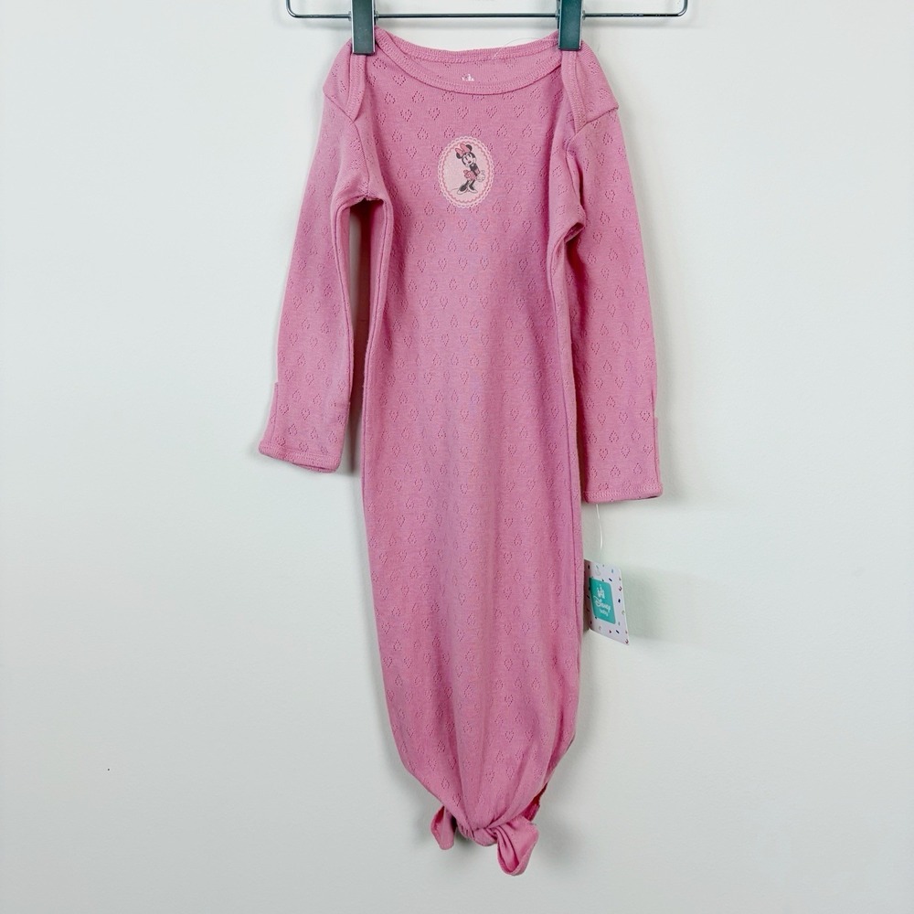 Disney Baby Minnie Mouse Knotted Gown 3-6 Months Pink Long Sleeve